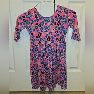 Colorful Leopard Print Kids Dress